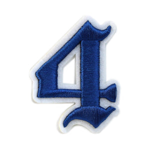 3D Old English Roman Font Number 0 to 9 Size 2, 3 inches Royal Blue Embroidery Patch