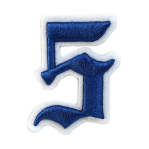 3D Old English Roman Font Number 0 to 9 Size 2, 3 inches Royal Blue Embroidery Patch