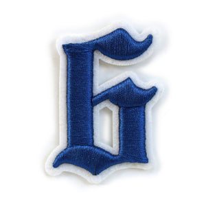 3D Old English Roman Font Number 0 to 9 Size 2, 3 inches Royal Blue Embroidery Patch