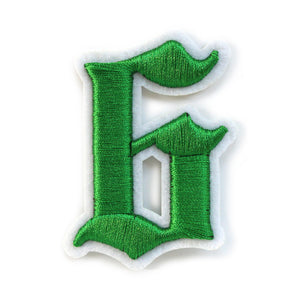 3D Old English Roman Font Number 0 to 9 Size 2, 3 inches Green Embroidery Patch