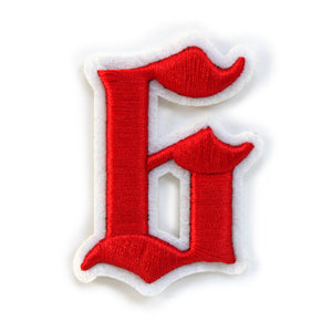 3D Old English Roman Font Number 0 to 9 Size 2, 3 inches Red Embroidery Patch