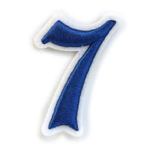 Load image into Gallery viewer, 3D Old English Roman Font Number 0 to 9 Size 2, 3 inches Royal Blue Embroidery Patch
