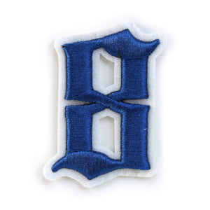 3D Old English Roman Font Number 0 to 9 Size 2, 3 inches Royal Blue Embroidery Patch