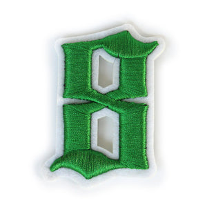 3D Old English Roman Font Number 0 to 9 Size 2, 3 inches Green Embroidery Patch