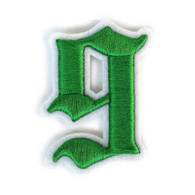 Load image into Gallery viewer, 3D Old English Roman Font Number 0 to 9 Size 2, 3 inches Green Embroidery Patch
