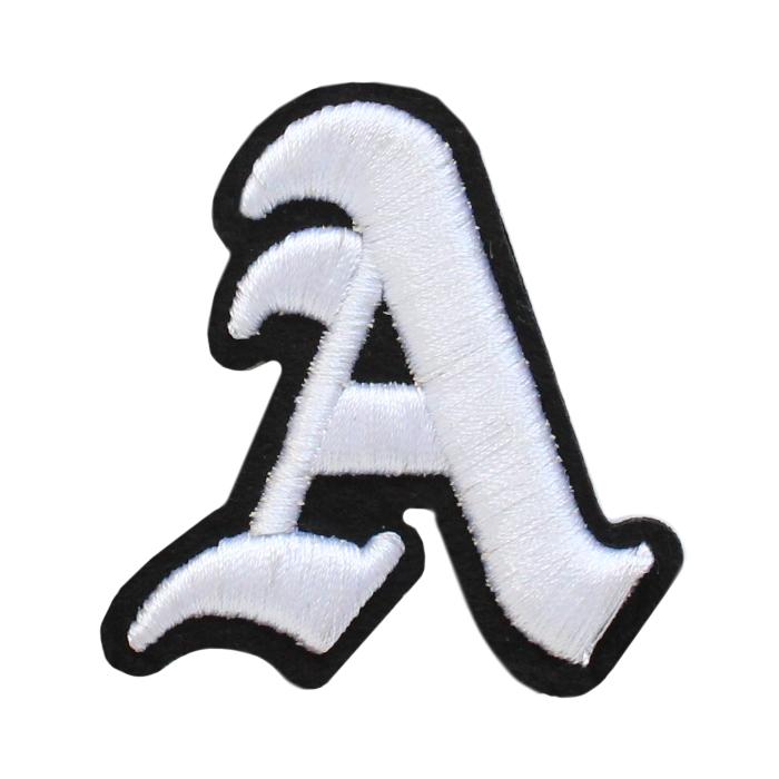 3D Old English Roman Font Alphabets A To Z Size 3 Inches White Embroidery Patch