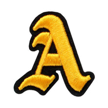 Load image into Gallery viewer, 3D Old English Roman Font Alphabets A To Z Size 3 Inches Yellow Embroidery Patch
