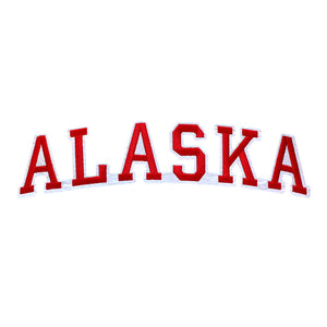 Varsity State Name Alaska in Multicolor Embroidery Patch