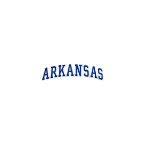 Varsity State Name Arkansas in Multicolor Embroidery Patch