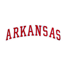 Load image into Gallery viewer, Varsity State Name Arkansas in Multicolor Embroidery Patch
