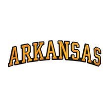 Load image into Gallery viewer, Varsity State Name Arkansas in Multicolor Embroidery Patch
