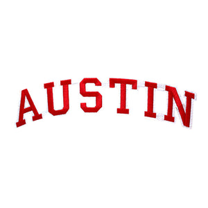 Varsity City Name Austin in Multicolor Embroidery Patch