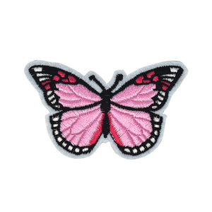 Pink Butterfly Embroidery Patch