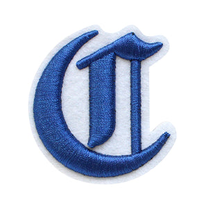 3D Old English Roman Font Alphabets A To Z Size 2 Inches Royal Blue Embroidery Patch