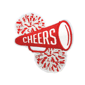 Cheers Cheerleader Pom Poms Megaphone Embroidery Patch