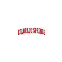 Load image into Gallery viewer, Varsity City Name Colorado Springs in Multicolor Embroidery Patch
