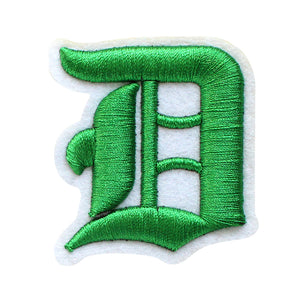 3D Old English Roman Font Alphabets A To Z Size 2 Inches Green Embroidery Patch