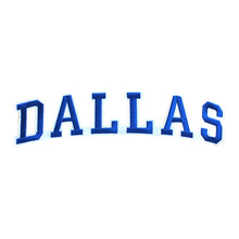 Load image into Gallery viewer, Varsity City Name Dallas in Multicolor Embroidery Patch
