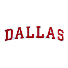 Load image into Gallery viewer, Varsity City Name Dallas in Multicolor Embroidery Patch
