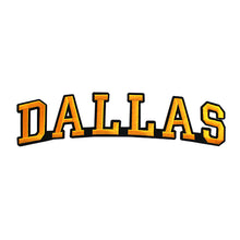 Load image into Gallery viewer, Varsity City Name Dallas in Multicolor Embroidery Patch
