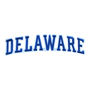 Varsity State Name Delaware in Multicolor Embroidery Patch