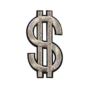 Dollar Sign in Gold and Silver Embroidery Patch