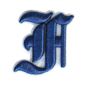 3D Old English Roman Font Alphabets A To Z Size 3 Inches Royal Blue Embroidery Patch