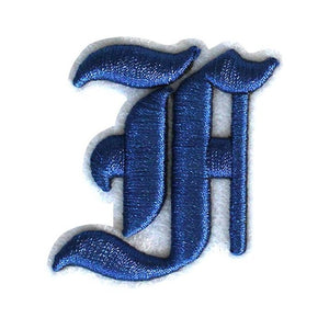 3D Old English Roman Font Alphabets A To Z Size 2 Inches Royal Blue Embroidery Patch