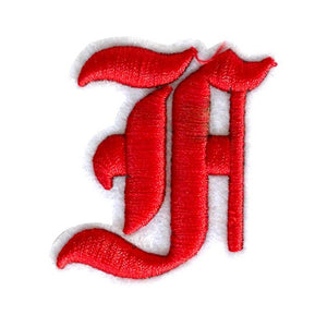 3D Old English Roman Font Alphabets A To Z Size 2 Inches Red Embroidery Patch