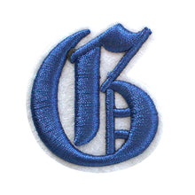 Load image into Gallery viewer, 3D Old English Roman Font Alphabets A To Z Size 2 Inches Royal Blue Embroidery Patch
