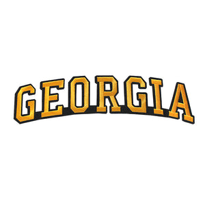 Varsity State Name Georgia in Multicolor Embroidery Patch