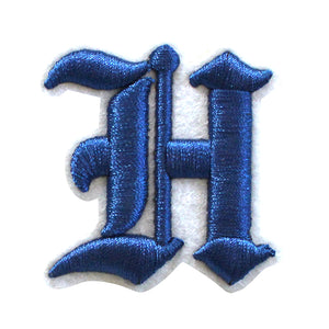 3D Old English Roman Font Alphabets A To Z Size 2 Inches Royal Blue Embroidery Patch