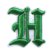 Load image into Gallery viewer, 3D Old English Roman Font Alphabets A To Z Size 2 Inches Green Embroidery Patch
