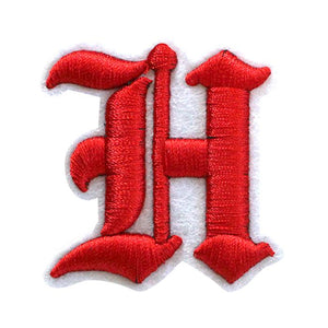 3D Old English Roman Font Alphabets A To Z Size 3 Inches Red Embroidery Patch