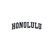 Load image into Gallery viewer, Varsity City Name Honolulu in Multicolor Embroidery Patch
