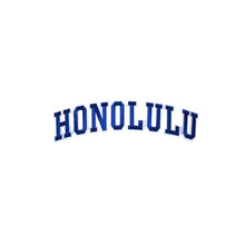 Load image into Gallery viewer, Varsity City Name Honolulu in Multicolor Embroidery Patch
