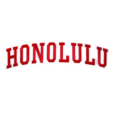 Load image into Gallery viewer, Varsity City Name Honolulu in Multicolor Embroidery Patch
