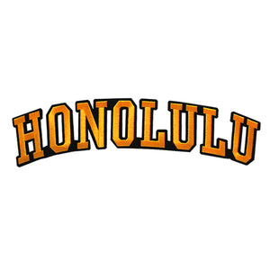 Varsity City Name Honolulu in Multicolor Embroidery Patch