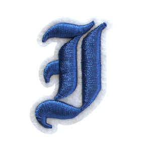 3D Old English Roman Font Alphabets A To Z Size 2 Inches Royal Blue Embroidery Patch