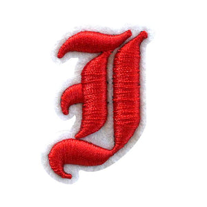 3D Old English Roman Font Alphabets A To Z Size 3 Inches Red Embroidery Patch