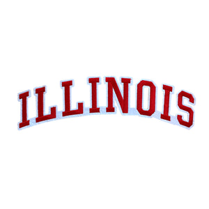 Varsity State Name Illinois in Multicolor Embroidery Patch