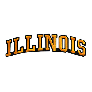 Varsity State Name Illinois in Multicolor Embroidery Patch