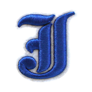 3D Old English Roman Font Alphabets A To Z Size 2 Inches Royal Blue Embroidery Patch