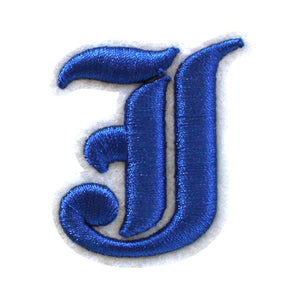 3D Old English Roman Font Alphabets A To Z Size 3 Inches Royal Blue Embroidery Patch