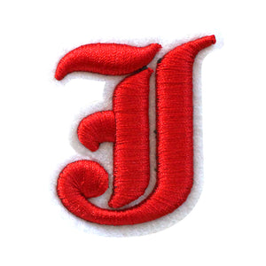 3D Old English Roman Font Alphabets A To Z Size 2 Inches Red Embroidery Patch