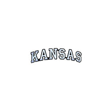 Load image into Gallery viewer, Varsity State Name Kansas in Multicolor Embroidery Patch
