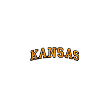 Load image into Gallery viewer, Varsity State Name Kansas in Multicolor Embroidery Patch
