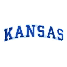 Load image into Gallery viewer, Varsity State Name Kansas in Multicolor Embroidery Patch
