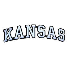 Load image into Gallery viewer, Varsity State Name Kansas in Multicolor Embroidery Patch
