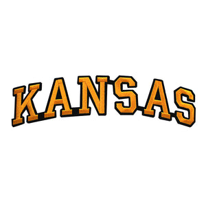 Varsity State Name Kansas in Multicolor Embroidery Patch